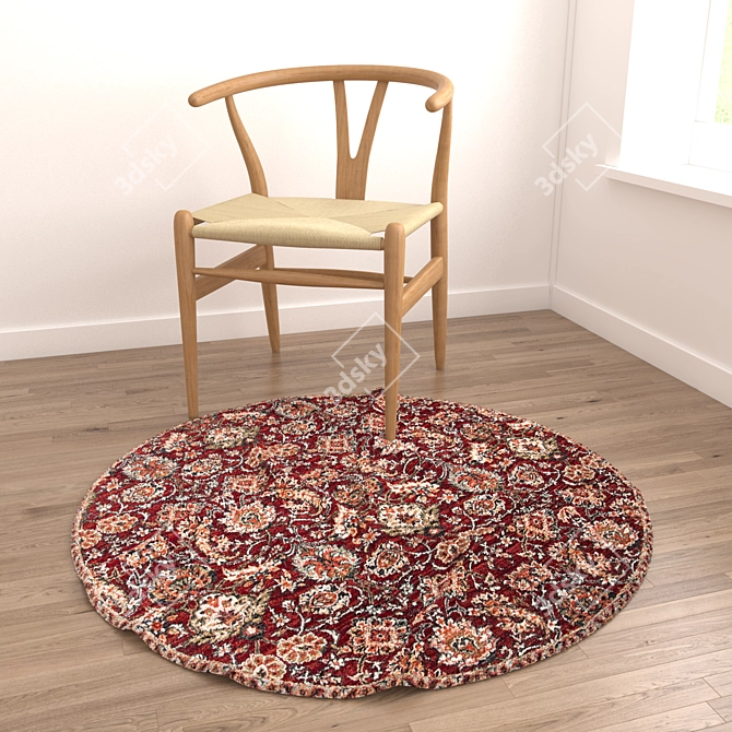 Elegant Round Rugs Set 3D model image 6