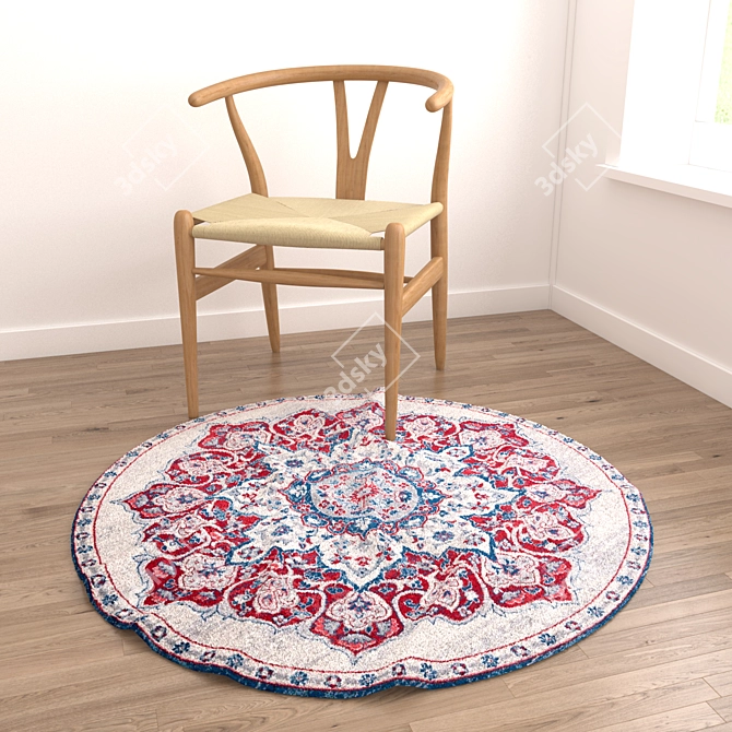 Round Rugs Set: VRay & Corona Materials 3D model image 2