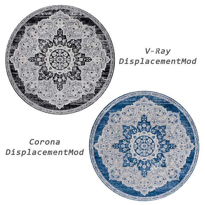 Round Rugs Set: VRay & Corona Materials 3D model image 3