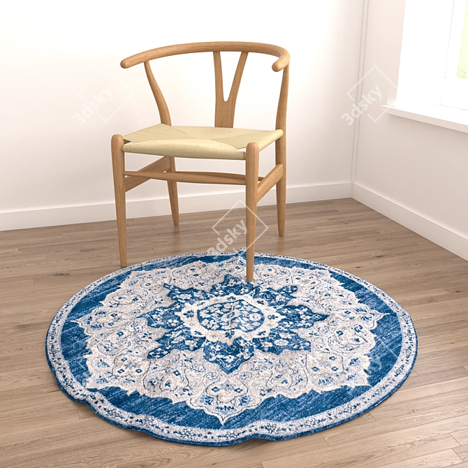 Round Rugs Set: VRay & Corona Materials 3D model image 6