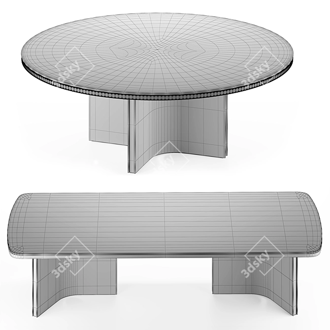 Minimalistic X-Form Tables 3D model image 2