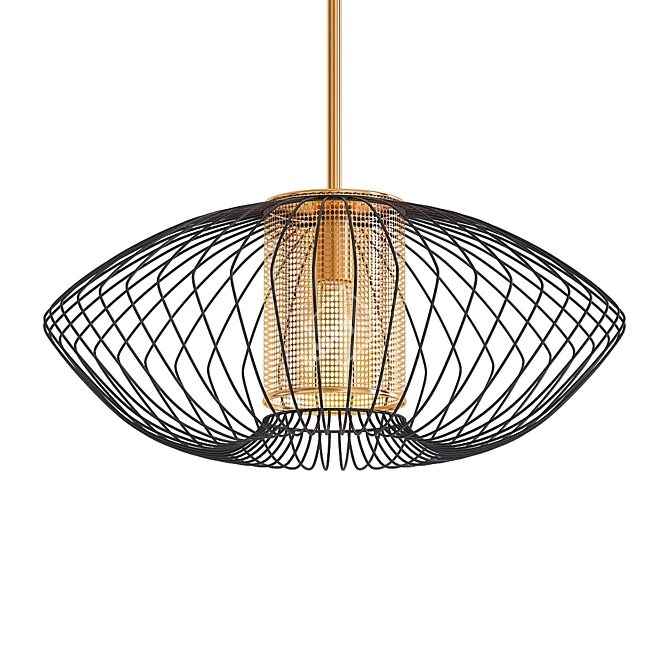 Modern Gold Pendant Light 3D model image 1