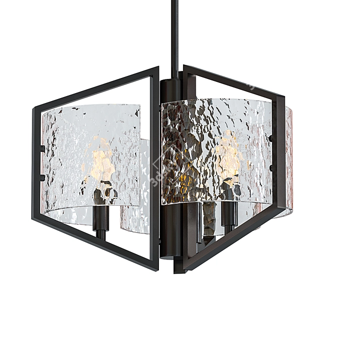 Elegant Matte Black Pendant Light 3D model image 1