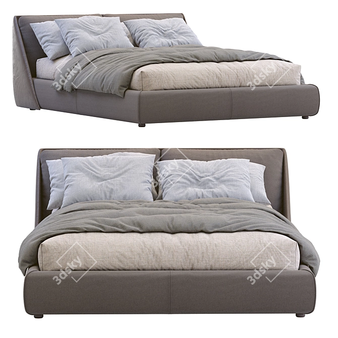 Modern Alivar LAGOON Bed Design 3D model image 7