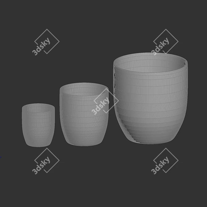 Classic Om Planter Collection - Durable and Stylish 3D model image 3