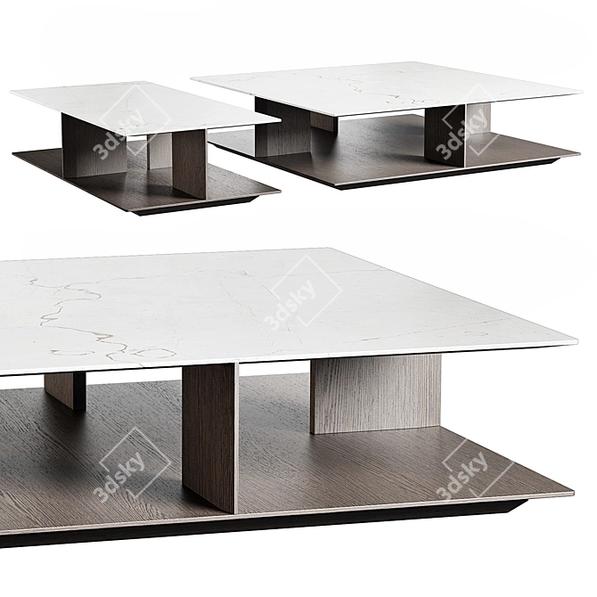 Sleek WESTSIDE Coffee Tables 3D model image 1