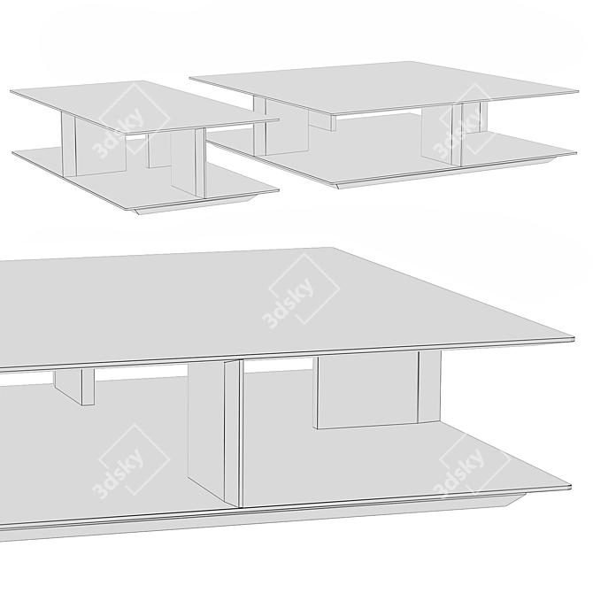 Sleek WESTSIDE Coffee Tables 3D model image 2