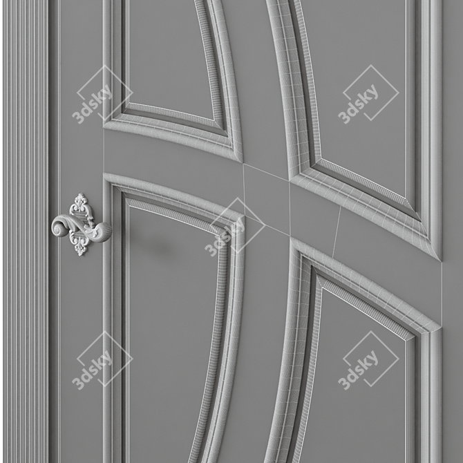 Modern Interior Door: UV Mapped 3D model image 6