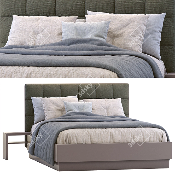 Modern Boconcept Bed - Lugano 3D model image 2