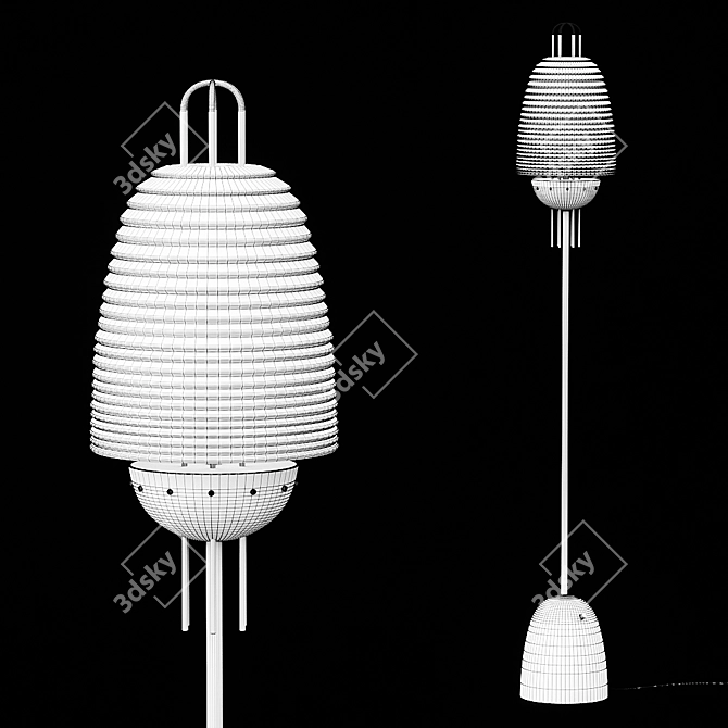 Signal X: Sleek Metal and Glass Floor Lamp 3D model image 2