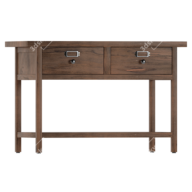 Lunja Solid Pine Double Sink Furniture 3D model image 2