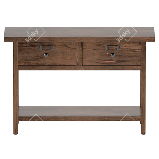 Lunja Solid Pine Double Sink Furniture 3D model image 3