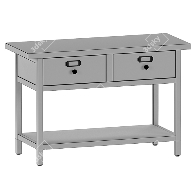 Lunja Solid Pine Double Sink Furniture 3D model image 4