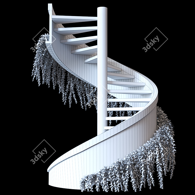 Modern Spiral Staircase 3D model image 4