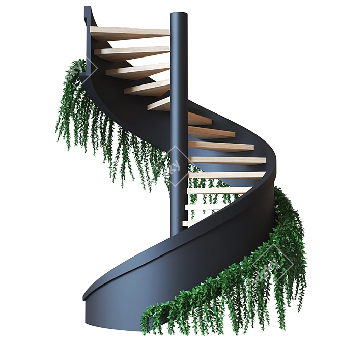 Modern Spiral Staircase 3D model image 5