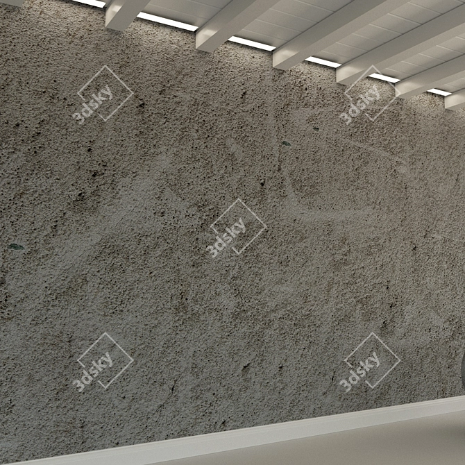 Vintage Plaster Concrete Wall 3D model image 2