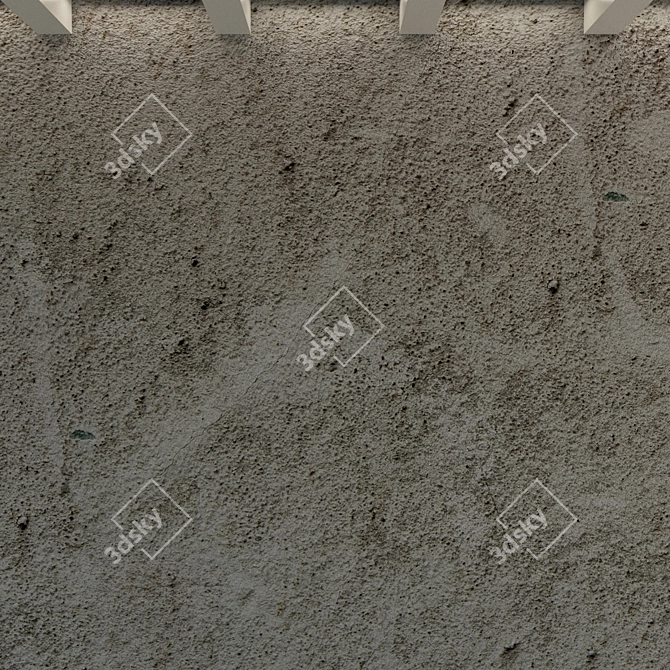 Vintage Plaster Concrete Wall 3D model image 3