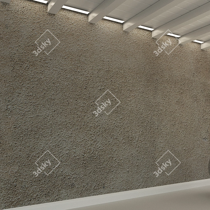 Title: Vintage Plastered Concrete Wall 3D model image 2