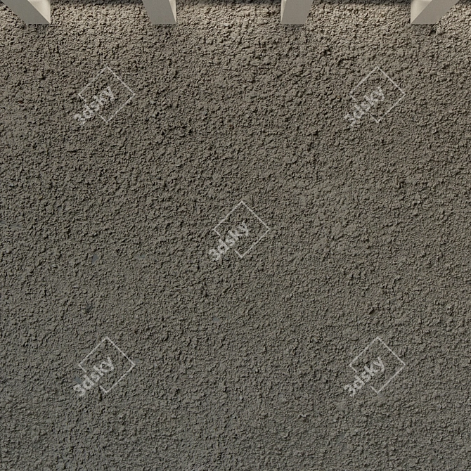Vintage Urban Concrete Wall 3D model image 3