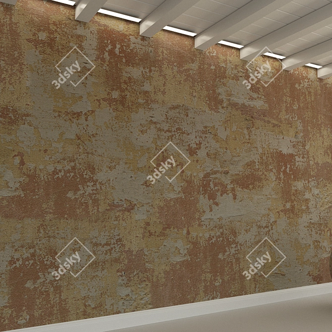 Decorative Old Plaster Wall 3D model image 2