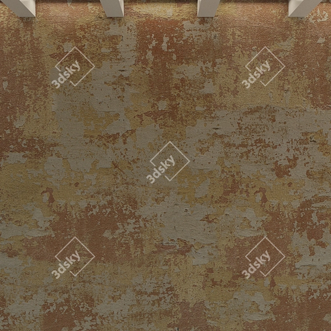 Decorative Old Plaster Wall 3D model image 3