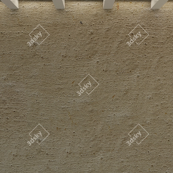 Rough Grey Concrete Wall 3D model image 3