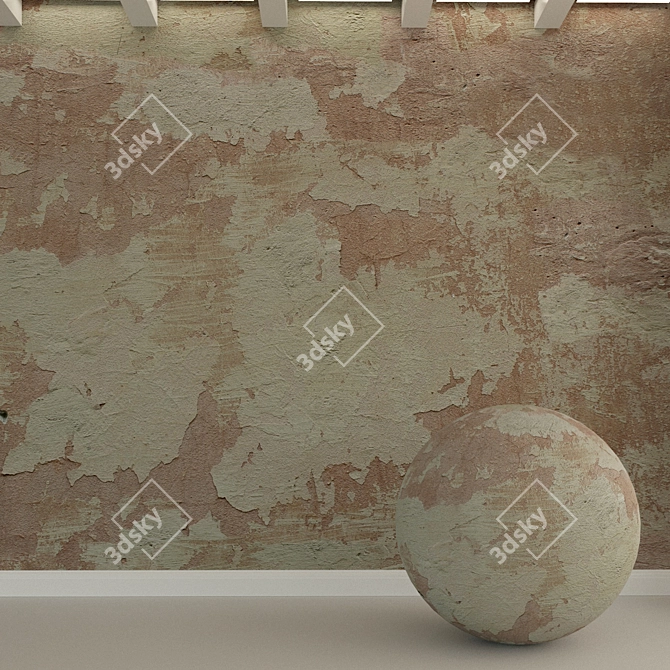 Title: Vintage Concrete Wall Plaster 3D model image 1