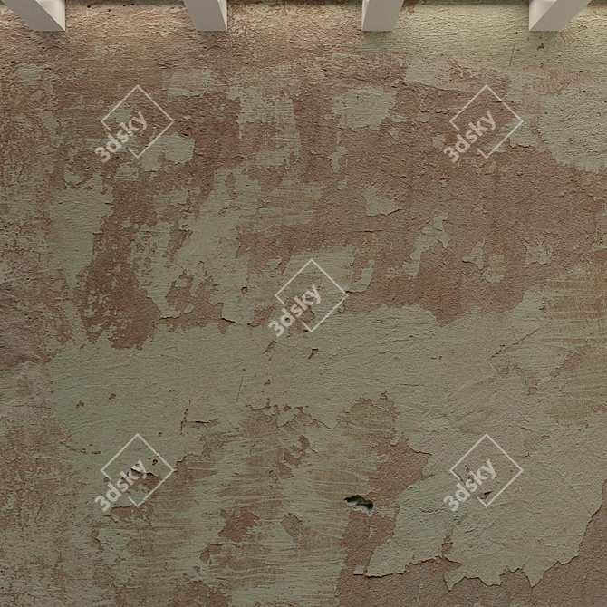 Title: Vintage Concrete Wall Plaster 3D model image 2