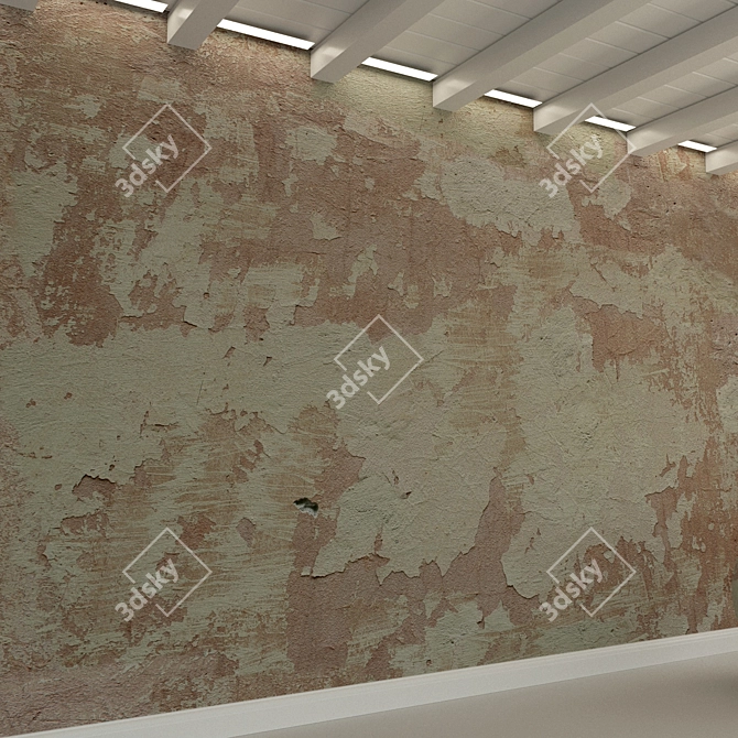 Title: Vintage Concrete Wall Plaster 3D model image 3