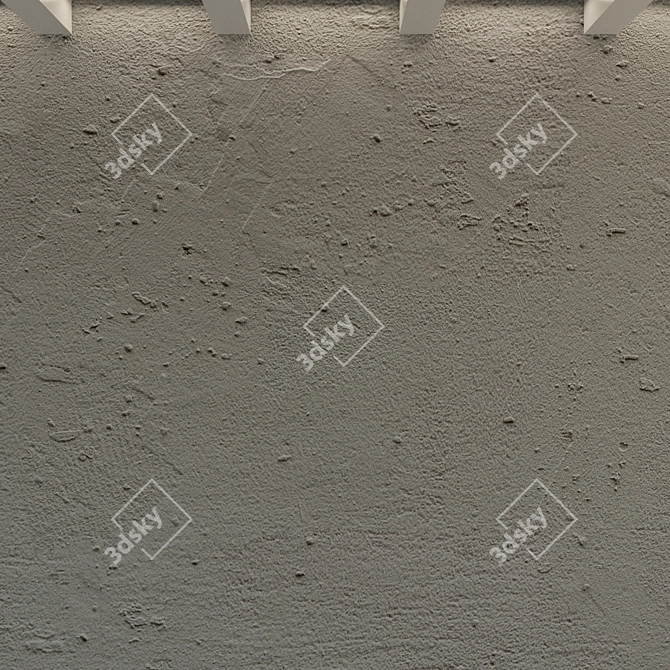 Stunning Textured Concrete Wall 3D model image 2