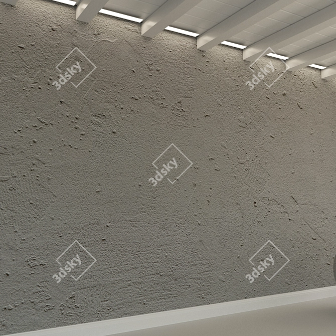 Stunning Textured Concrete Wall 3D model image 3