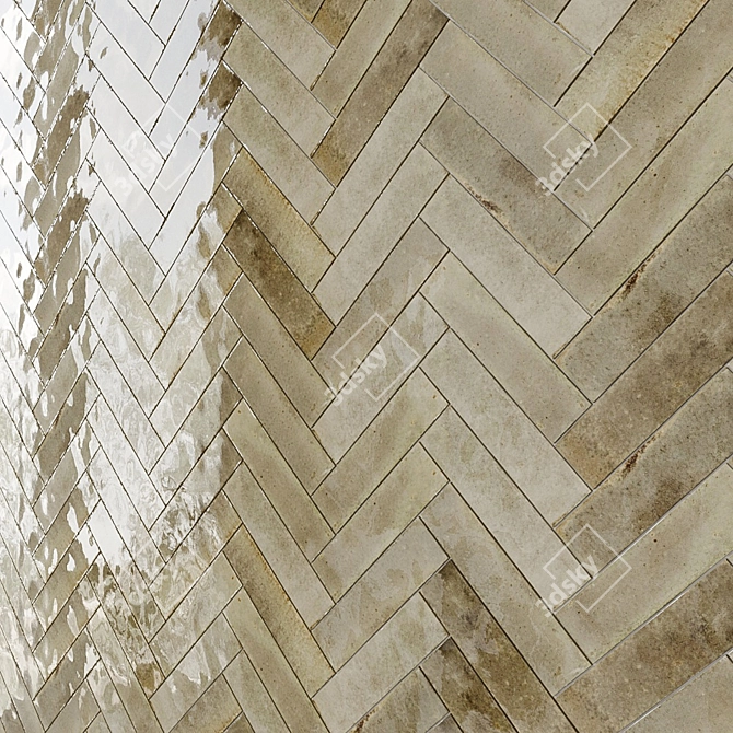 Lume Herringbone Tile 240x60mm 3D model image 4