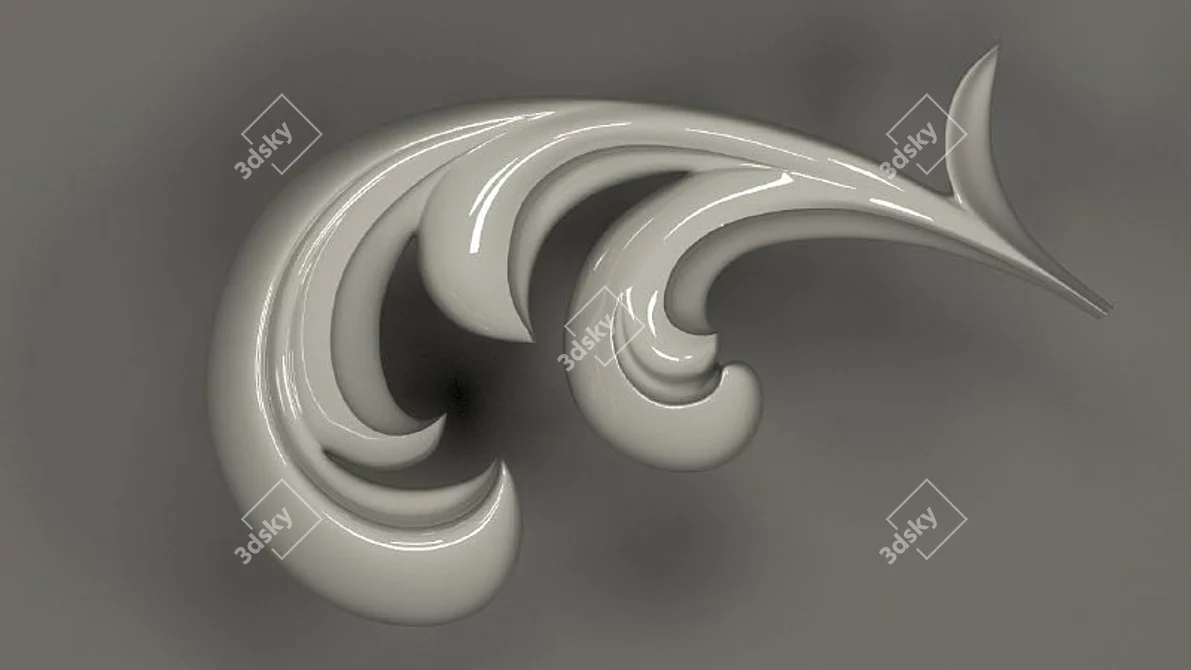 Elegant Pattern Chair 3D model image 1