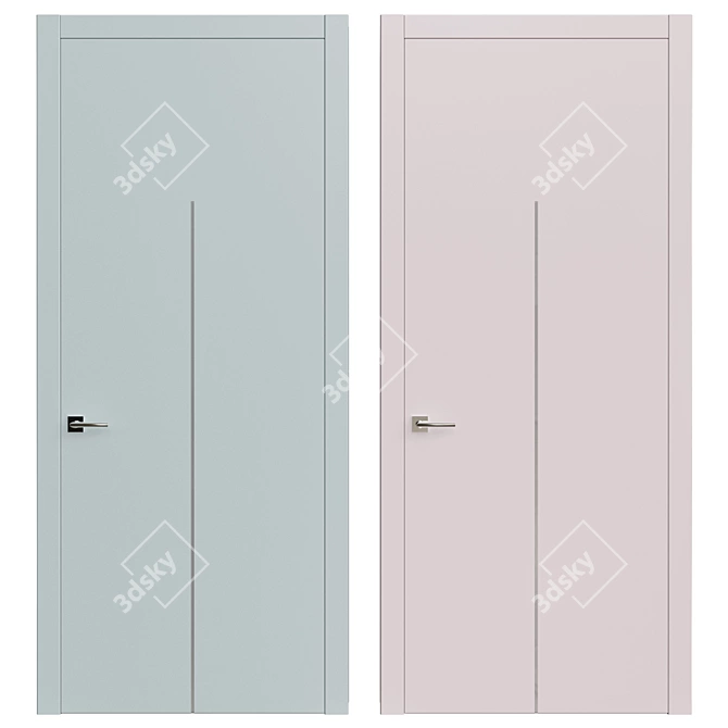 Contemporary Interior Door - 2200x980mm 3D model image 1