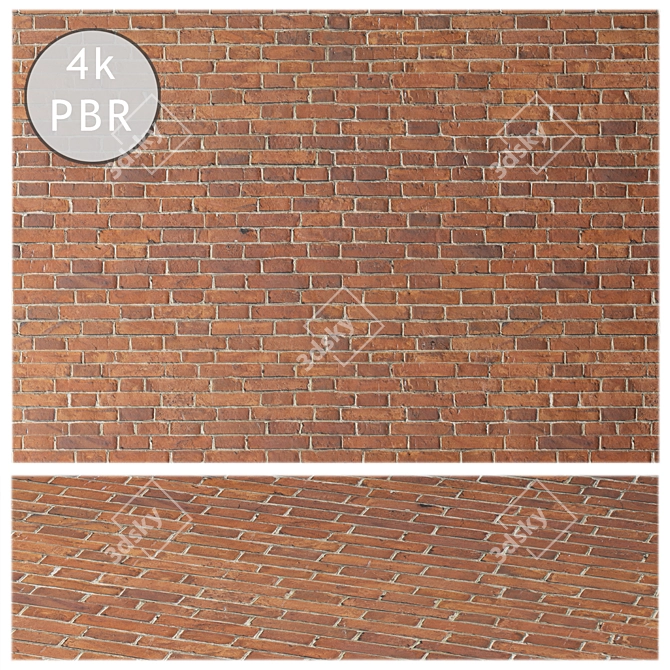 Red Brick 4K PBR Texture 3D model image 1