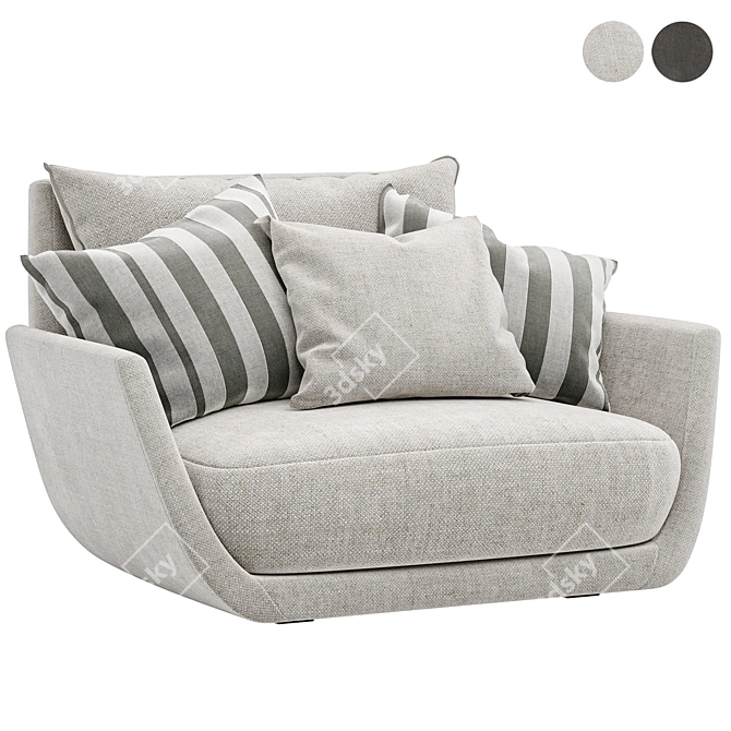 Elegantly Comfortable Tuliss Armchair 3D model image 1