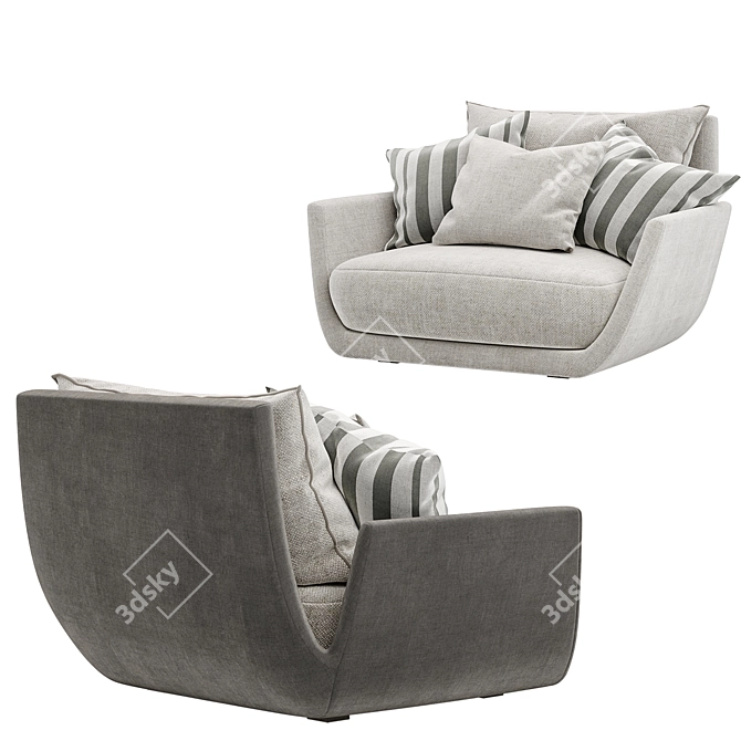 Elegantly Comfortable Tuliss Armchair 3D model image 3