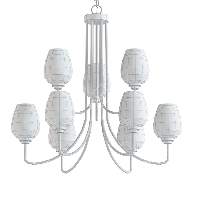 Kichler Valserrano 31: Black 9-Light Chandelier 3D model image 2