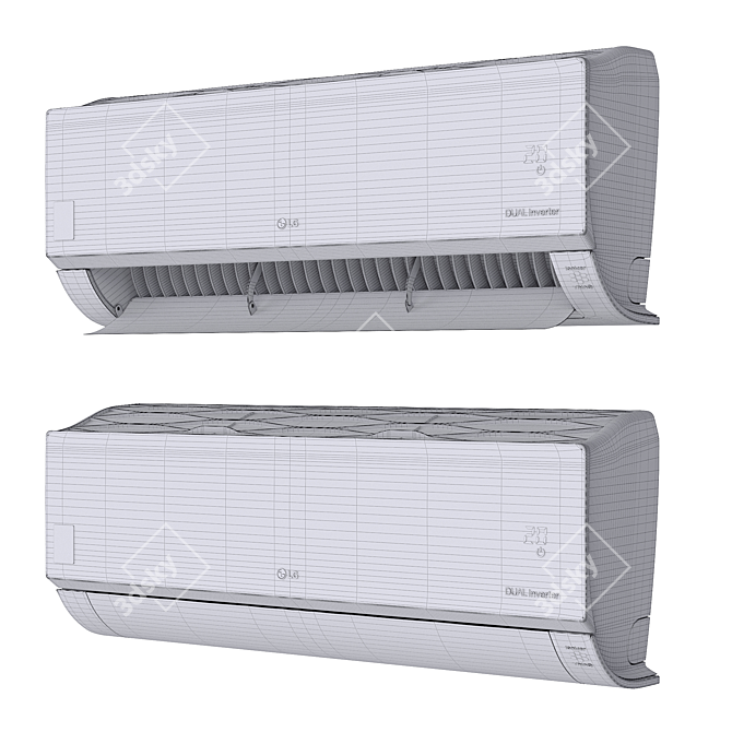 Sleek LG Artcool Mirror AC 3D model image 2