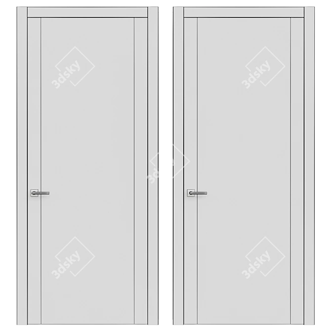 Modern Interior Door - 2200x980mm 3D model image 2