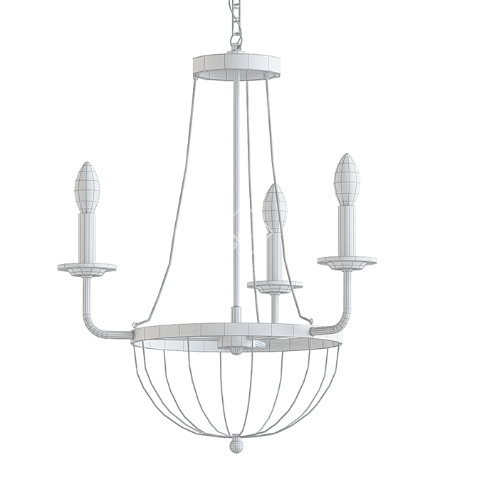 Vivian 3-Light Chandelier 3D model image 2