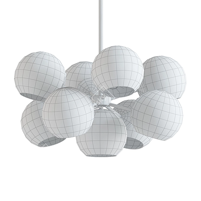 Sleek Glass Chandelier 9 3D model image 2