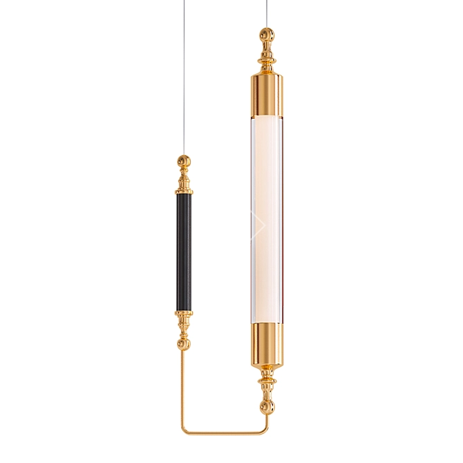 Brass Black Vertical Mini Pendant 3D model image 1