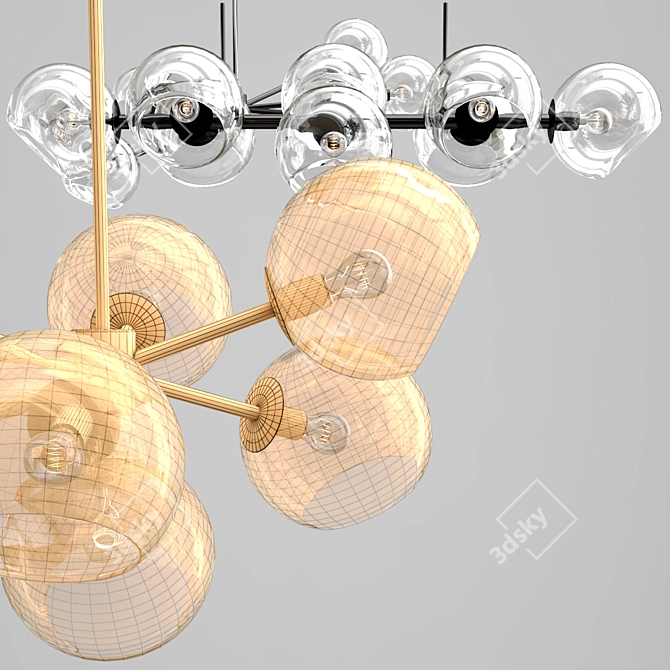 Elegant Staggered Glass Lighting 3D model image 3