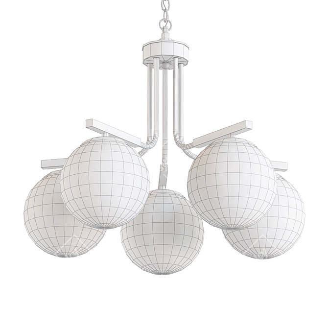 Golden White Bertilde Chandelier 3D model image 2