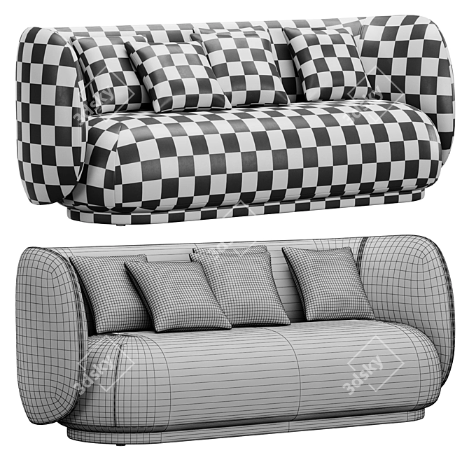 Rico 3 Seater Sofa: Modern Elegance by ferm Living 3D model image 4