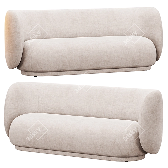 Rico 3 Seater Sofa: Modern Elegance by ferm Living 3D model image 6