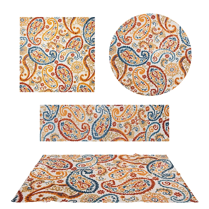 Versatile Set of 8 Rugs 3D model image 1