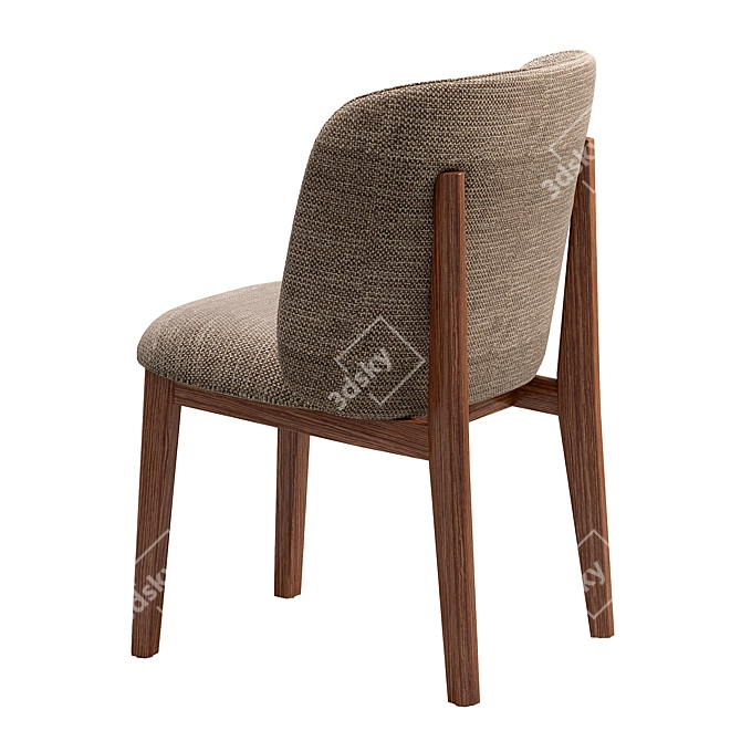 Abrey Walnut Chair - Elegant and Comfortable 3D model image 2