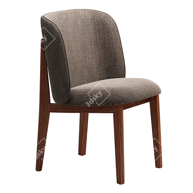 Abrey Walnut Chair - Elegant and Comfortable 3D model image 3